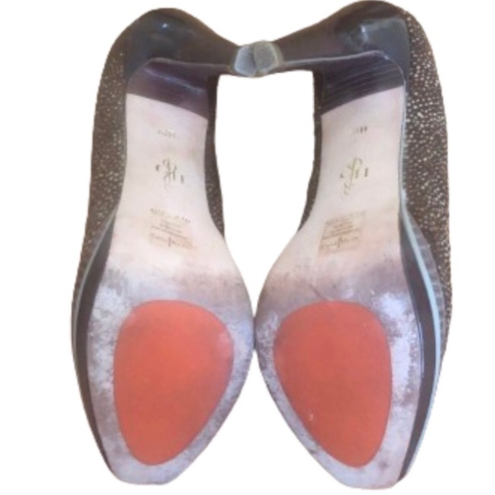 Cole Haan leoprd prnt pony hair dble platform 4.5” patent heels SZ 6.5 Mobwife - Picture 8 of 10